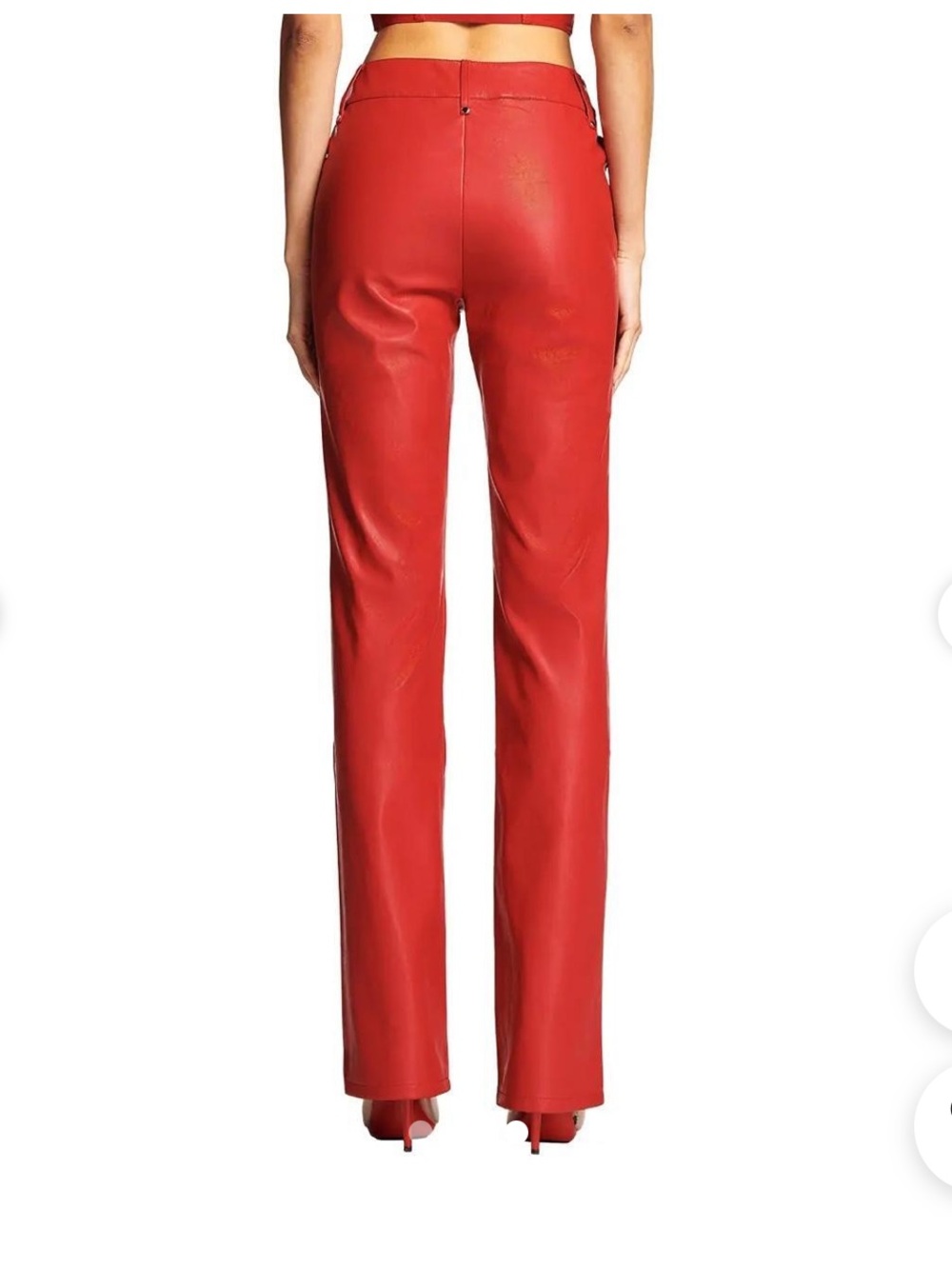 I.AM.GIA Red Faux Leather Straight-Leg Xenia Pants - Picture 3 of 10
